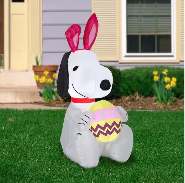 3.5 ft. Tall Airblown Easter Snoopy Holding Egg PRE ORDER FOR 2026