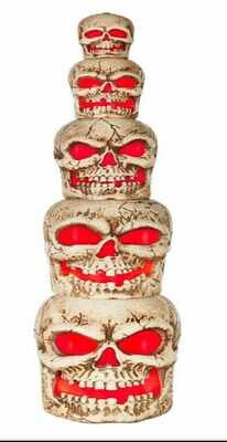 8 FT GIANT SKULL STACK ANIMATED HALLOWEEN IN STOCK