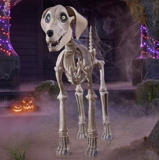 7 FT SKELETON DOG ANIMATED HALLOWEEN PROP IN STOCK