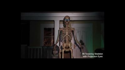 8 FT Towering Skeleton with Projection Eyes IN STOCK