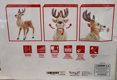 SPIRIT CHRISTMAS REINDEER CHRISTMAS ANIMATRONIC DECORATION IN STOCK
