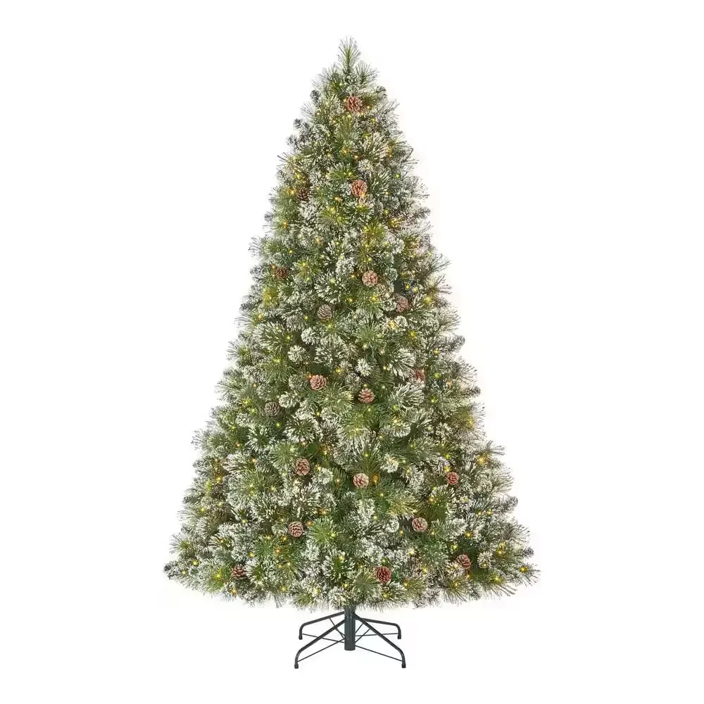7.5 Ft. Sparkling Amelia FULL Frosted Pine CHRISTMAS TREE LED IN STOCK
