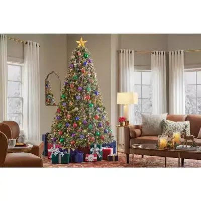 7.5 Ft. Sparkling Amelia FULL Frosted Pine CHRISTMAS TREE LED IN STOCK