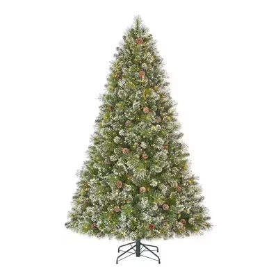7.5 Ft. Sparkling Amelia FULL Frosted Pine CHRISTMAS TREE LED IN STOCK