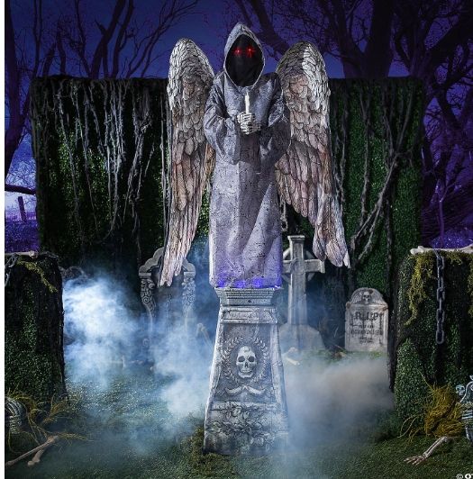 8ft Cemetery Angel Animated Halloween Prop IN STOCK NOW