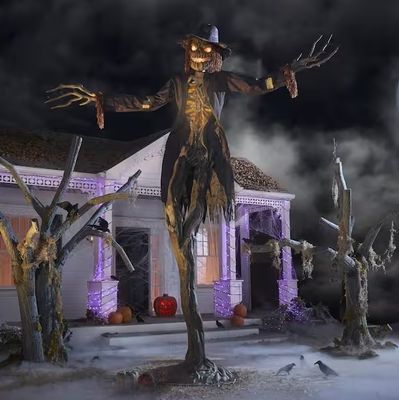 15 ft. Gruesome Grounds Giant-Sized Animated LED Worricrow H10 PRE ORDER NOW FOR 2026