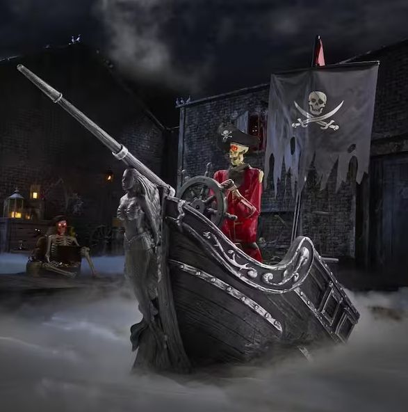 9.5 ft. Dead Water Giant-Sized Animated LED Pirate Ship pre order for 2026