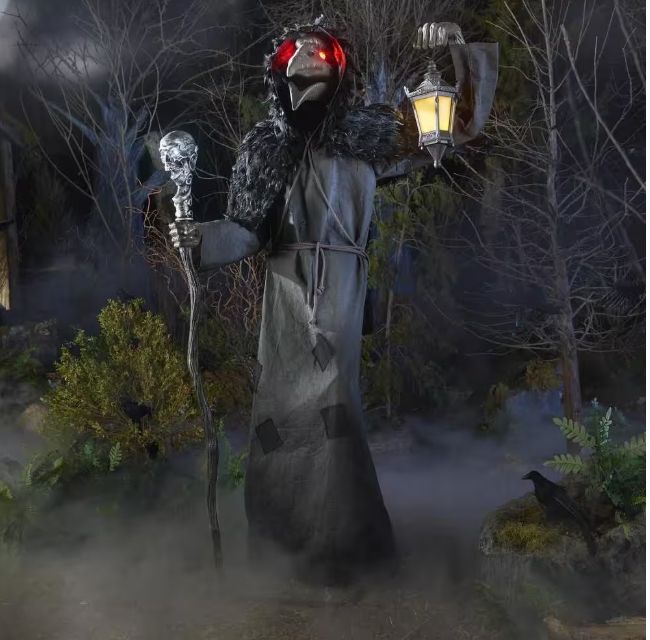 6.5 ft. Gruesome Grounds Animated LED Raven PRE ORDER FOR HALLOWEEN 2027 OR AIRFREIGHT STILL AVAILABLE FOR 2026 PLEASE ASK FOR PRICING