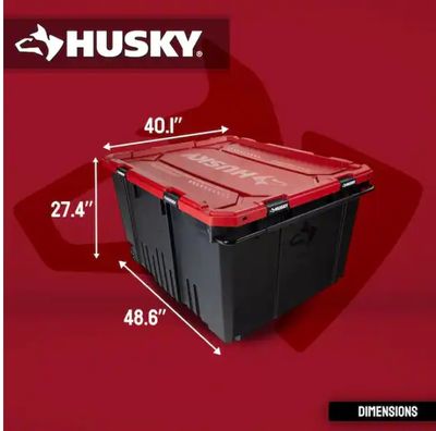 170 Gal. Pro Grip Storage Tote in Black with Red Lid FITS 12 FT SKELLY PRE ORDER FOR HALLOWEEN 2026 AVAILABLE FOR 2026