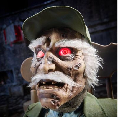6.5 ft. Dead Water Animated LED Fisherman in Rocking Chair H49 PRE ORDER FOR HALLOWEEN 2027 OR AIRFREIGHT STILL AVAILABLE FOR 2026 PLEASE ASK FOR PRICING