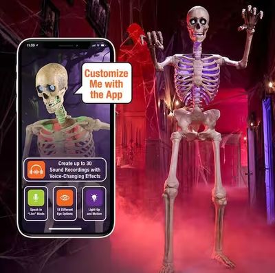 6.5 ft. SKELETON Grave &amp; Bones Animated LED App Controlled Ultra Skelly with LifeEyes™ LCD Eyes H23 PRE ORDER NOW FROM OUR OCT 2026 CONTAINER