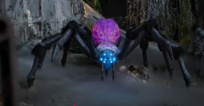 9.5 ft. Long Gruesome Grounds Giant-Sized LED Arachnophobia Spider H46 PREORDER FOR HALLOWEEN 2026