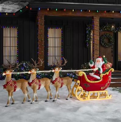 9 ft. Giant-Sized LED Santa's Sleigh with Reindeer Holiday Yard Decoration Y9 pre order now FOR DELIVERY PRE XMAS 2026