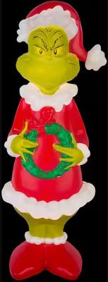 2 ft. H Lighted Blow Mold Outdoor Decor-Grinch with Wreath-SM-Grinch pre order now FOR 2026