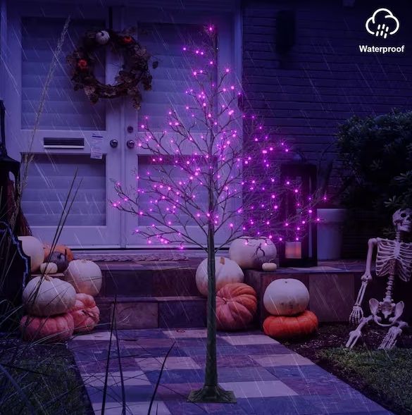 6 ft. Pre-decorated LED Pirate Halloween Yard Decorations Lighted Tree Artificial Black Spooky Tree PRE ORDER FOR 2026