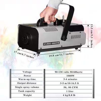 1000-Watt Fog Machine w/ Wireless Remote and Manual Control, Professional Stage Smoke Machine for DJ Concert Halloween PRE ORDER 2026