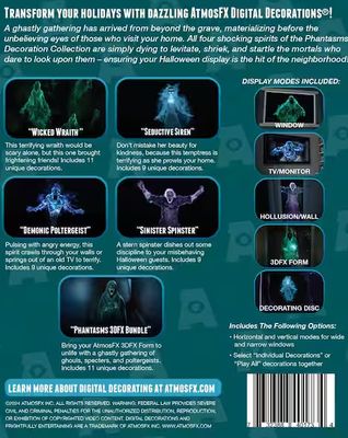 USB Projector Kit-AtmosFx Phantasms USB Projector 5.5 ft. x 9 ft. L Gray Holographic Screen PRE ORDER FOR OUR NEXT CONTAINER SHIPMENT MID 2026