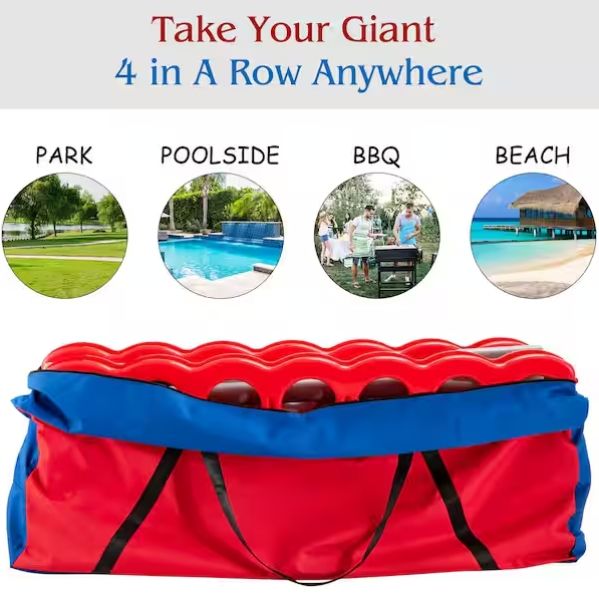 Giant 4 in A Row Jumbo 4-to-Score Game Set W/Storage Carrying Bag for Kids Adult PRE ORDER FOR OUR NEXT CONTAINER SHIPMENT MID 2026