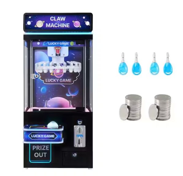 Claw Crane Machine, Medium-Sized Arcade Game Machine with Light and Sound, Adjustable Difficulty, Black Purple  PRE ORDER FOR OUR NEXT CONTAINER SHIPMENT MID 2026