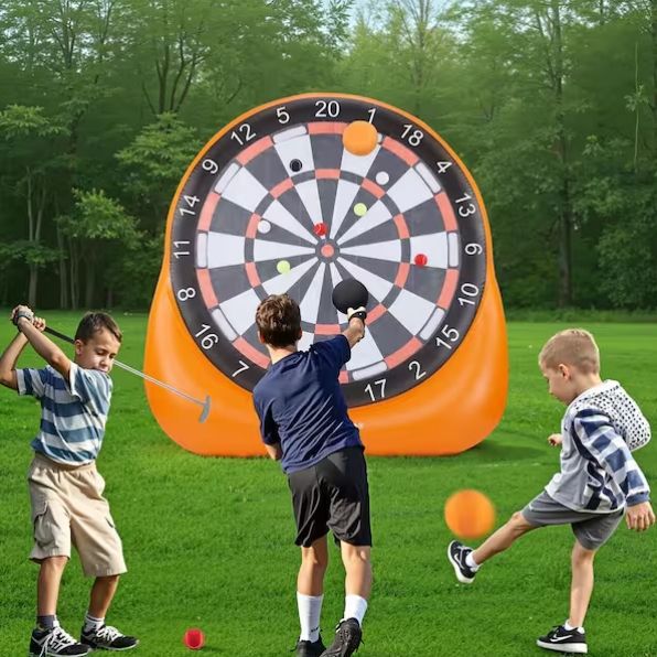 Inflatable Soccer Dart Board, over 6 ft. Giant Board with 4 Kick Balls, 12 Tennis Balls &amp; Pump, 3-Min Setup, Backyard  PRE ORDER FOR OUR NEXT CONTAINER SHIPMENT MID 2026