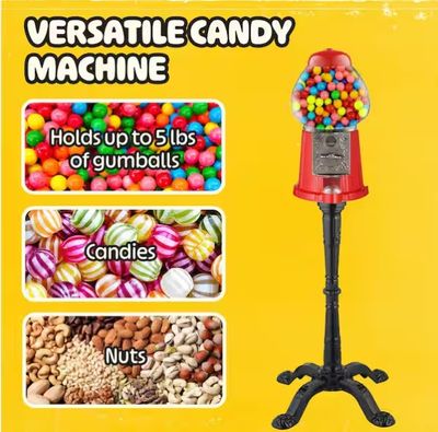 15 in. Vintage Red Gumball Machine Bank with Stand PRE ORDER FOR OUR NEXT CONTAINER SHIPMENT MID 2026