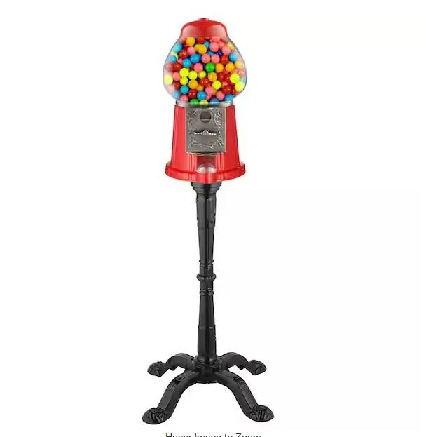 15 in. Vintage Red Gumball Machine Bank with Stand PRE ORDER FOR OUR NEXT CONTAINER SHIPMENT MID 2026