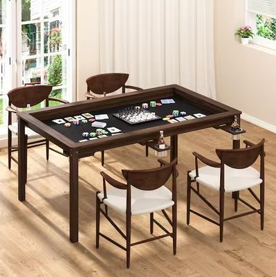 Wood Poker Table Convertible Gaming Table for 4-6 Players with Removable Tops PRE ORDER 2026