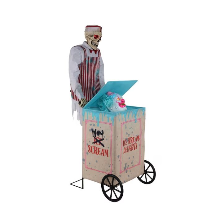 6.17-ft Freestanding Motion Activated Moaning Lighted Clown Animatronic PRE ORDER FOR HALLOWEEN 2026
