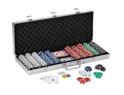 Texas Hold 'Em 500 -Count Poker Chip, Dice and Card Set pre order