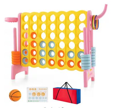 Giant Party Connect Plastic 4-in-a-Row Game, Oversized Jumbo 4-to-Score Game Set w/Quick-release Lever, Yellow PRE ORDER 2026