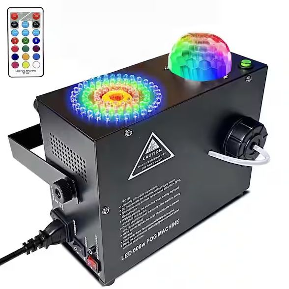 600-Watt Smoke Machine w/ Disco Ball Upward Spray, 72 LED Lights, 2000 CFM Spray, Remote Control, Perfect for Halloween PRE ORDER 2026