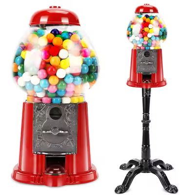Red Polypropylene Big Gumball Machine with Stand, Coin Operated Metal Candy Machine for Halloween PRE ORDER 2026