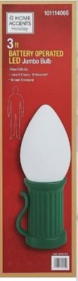 HOME ACCENTS HOLIDAY3 ft. Battery Operated LED Jumbo White Bulb Holiday Yard Decoration