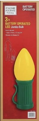 HOME ACCENTS HOLIDAY 3 ft Battery Operated LED Yellow Jumbo Bulb