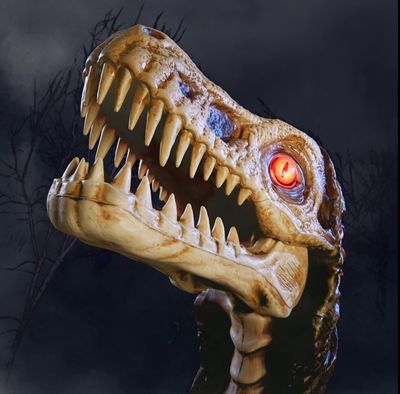 8 FT Long Grave &amp; Bones Giant-Sized Animated LED Zombie Velociraptor PRE ORDER NOW FOR HALLOWEEN 2026