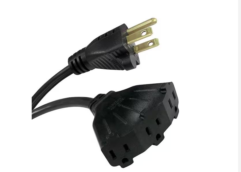 HDX 25 ft. 16/3 Light Duty Indoor/Outdoor Extension Cord with Multiple Outlet Triple Tap End, Black PRE ORDER