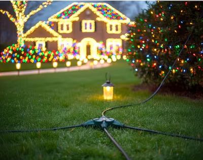 HDX 75 ft. 16/3 Light Duty Indoor/Outdoor Extension Cord with Multiple Outlet Triple Tap End, Green PRE ORDER