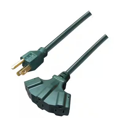 HDX 12 ft. 16/3 Light Duty Indoor/Outdoor Extension Cord with Multiple Outlet Triple Tap End, Green PRE ORDER