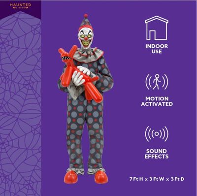 6.6-FT CLOWN WITH BALLOON DOG MOTION ACTIVATED PRE ORDER NOW FOR HALLOWEEN 2026