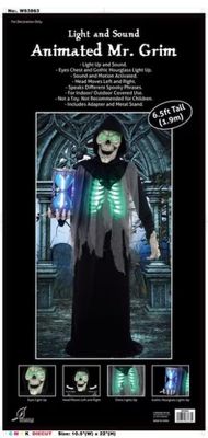Seasons Green 17 ct 6.5 ft. Prelit Animated Mr. Grim Yard Decor  PRE ORDER FOR HALLOWEEN 2026