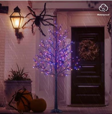 Lightshare 6 ft. Pre-decorated LED Pirate Halloween Yard Decorations Lighted Tree Artificial Black Spooky Tree Purple &amp; Orange PEORDER FOR HALLOWEEN 2026