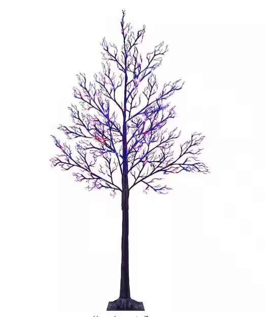 Lightshare 6 ft. Pre-decorated LED Pirate Halloween Yard Decorations Lighted Tree Artificial Black Spooky Tree Purple &amp; Orange PEORDER FOR HALLOWEEN 2026