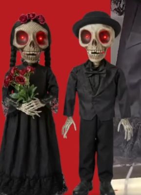 2-Piece Grave &amp; Bones Animated LED TIL DEATH DUO PRE ORDER NOW FOR HALLOWEEN 2026