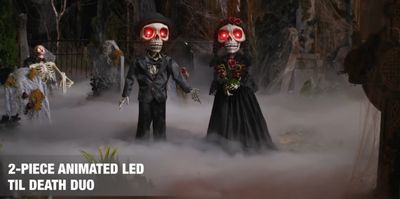 2-Piece Grave &amp; Bones Animated LED TIL DEATH DUO PRE ORDER NOW FOR HALLOWEEN 2026