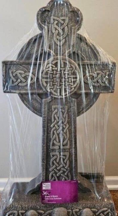 37 IN GRAVE AND BONES CELTIC CROSS TOMBESTONE PRE ORDER FOR HALLOWEEN 2026