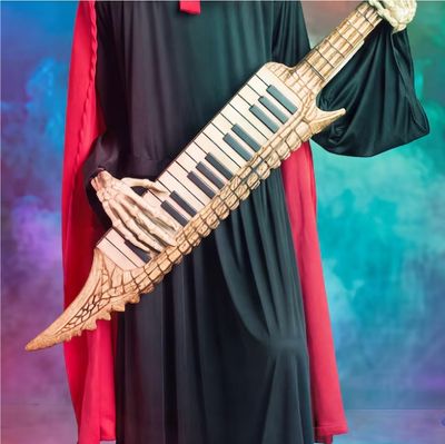 Haunted Living 5-ft Lighted Reaper Band Keytar Player Motion Activated Animatronic IN STOCK