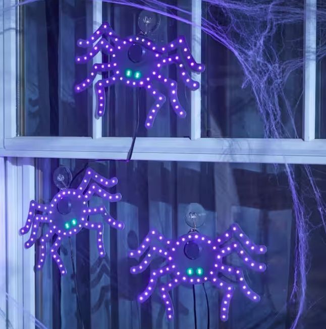 10 in Halloween Classics Twinkling LED Spiders - 3-Pack L3 pre order