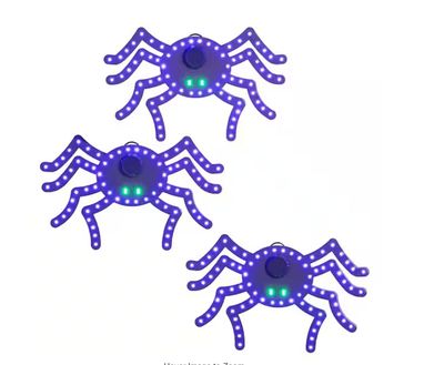 10 in Halloween Classics Twinkling LED Spiders - 3-Pack L3 pre order
