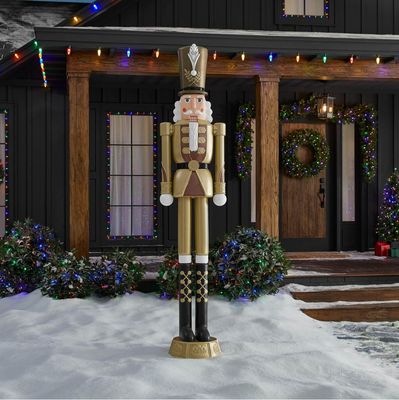 8 FT Giant-Sized LED Gold Nutcracker with LifeEyes LCD Eyes PRE ORDER NOW FOR CHRISTMAS 2026