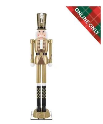 8 FT Giant-Sized LED Gold Nutcracker with LifeEyes LCD Eyes PRE ORDER NOW FOR CHRISTMAS 2026
